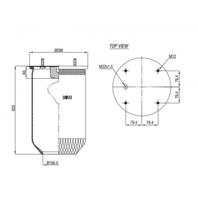 Semi Trailer Air Spring 3810P