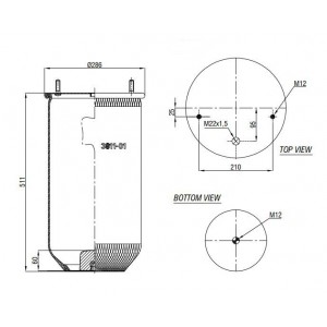 Semi Trailer Air Spring 3811-01P 