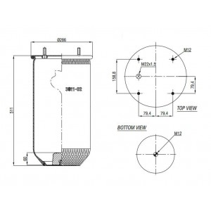 Semi Trailer Air Spring 3811-02P
