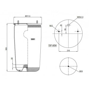 Semi Trailer Air Spring 3881P