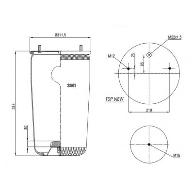 Semi Trailer Air Spring 3881P
